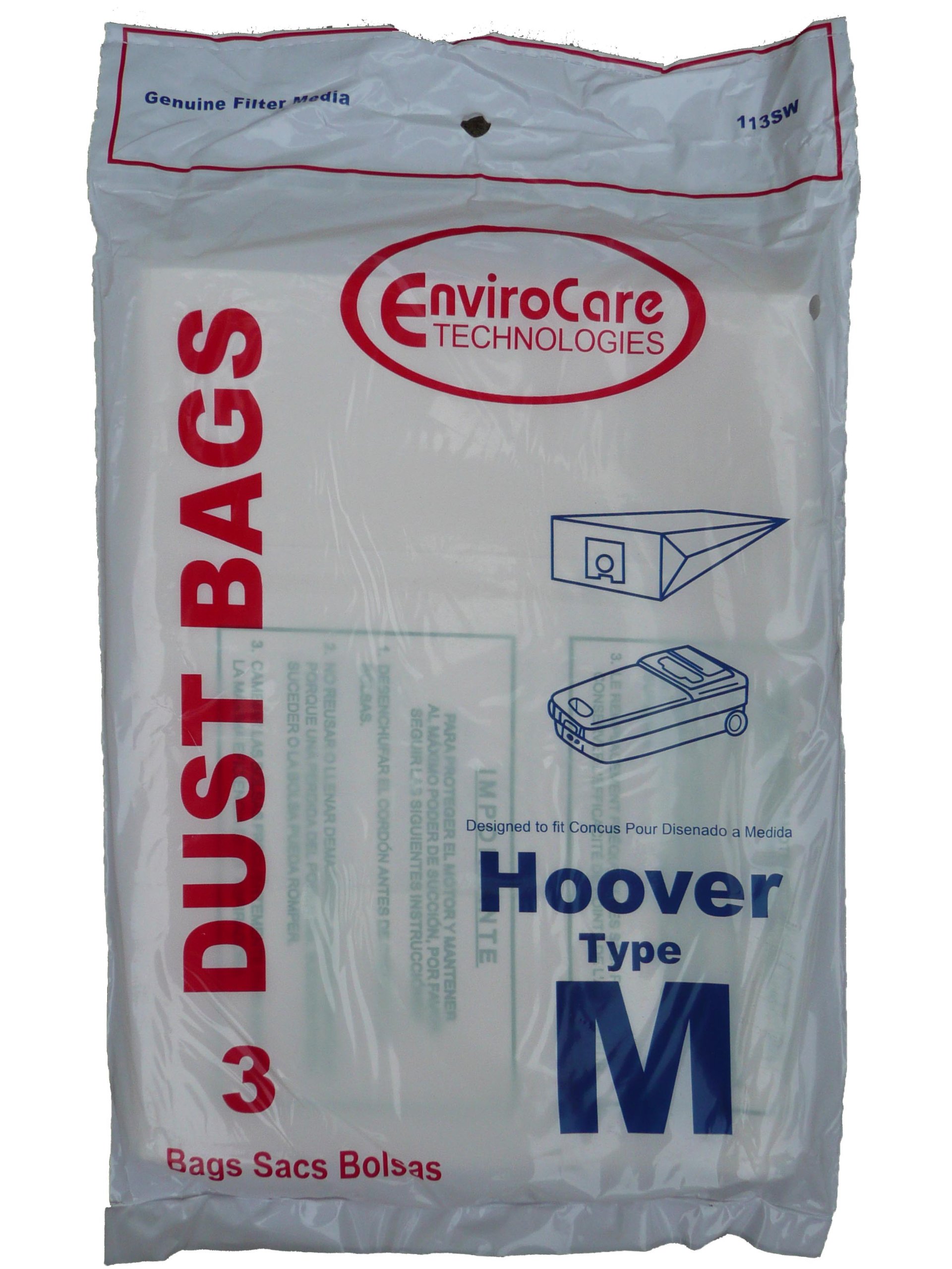 Sacs pour aspirateur Dimension type M Hoover bidon compatible S3275 S3277