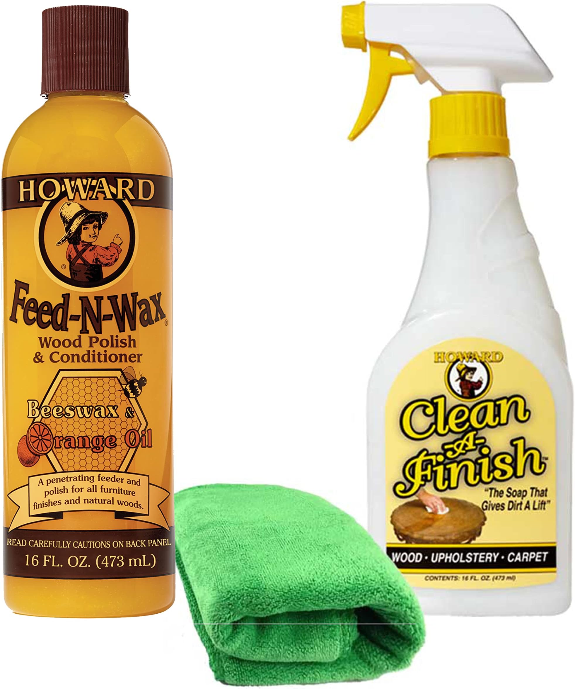 Howard Feed N Wax Wood Restorer and Beeswax Polish Plus Clean A Finish Wood Soap