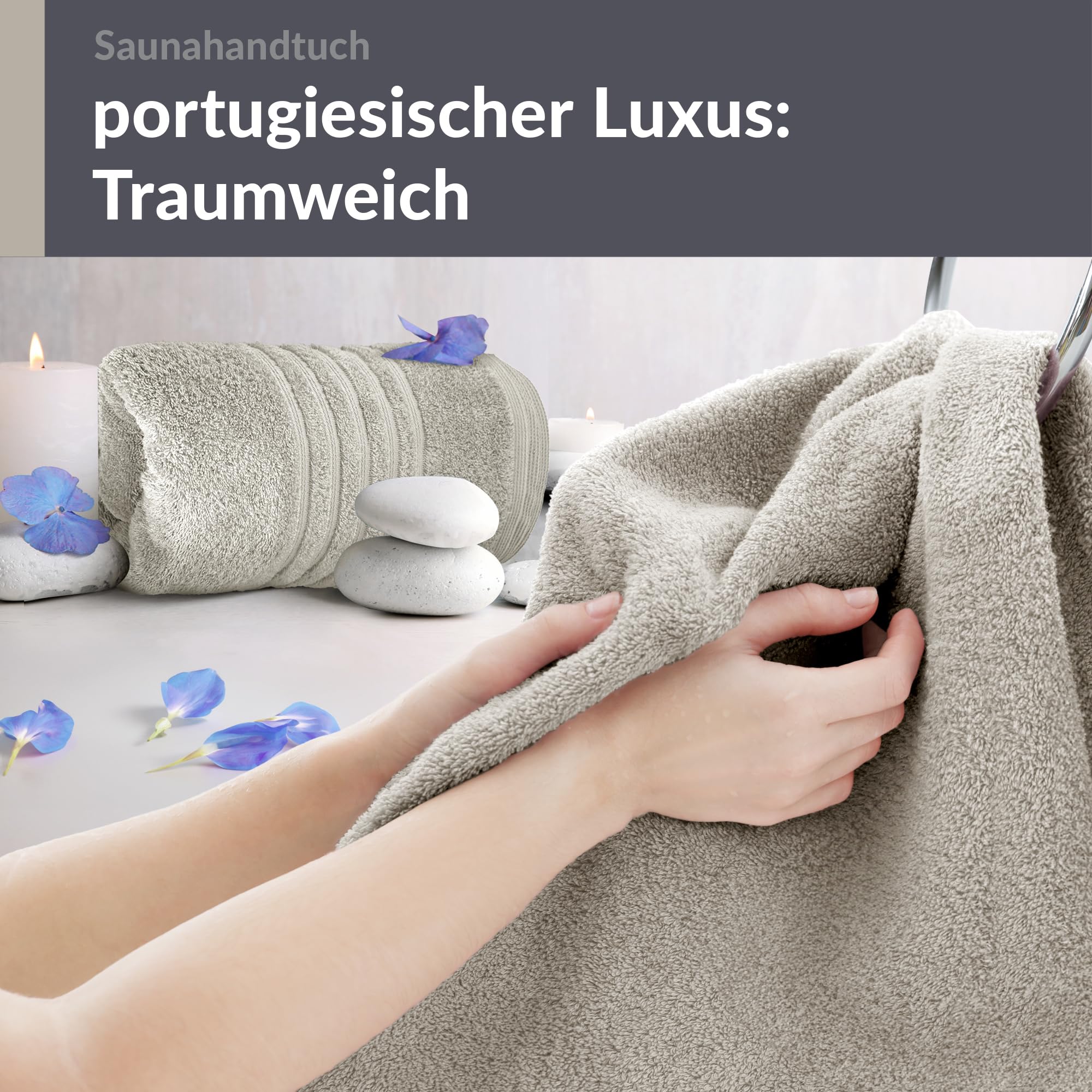 Lashuma Saunahandtuch 80x200 cm, London 2er Strandtuch für Liegen, großes Saunatuch XXL
