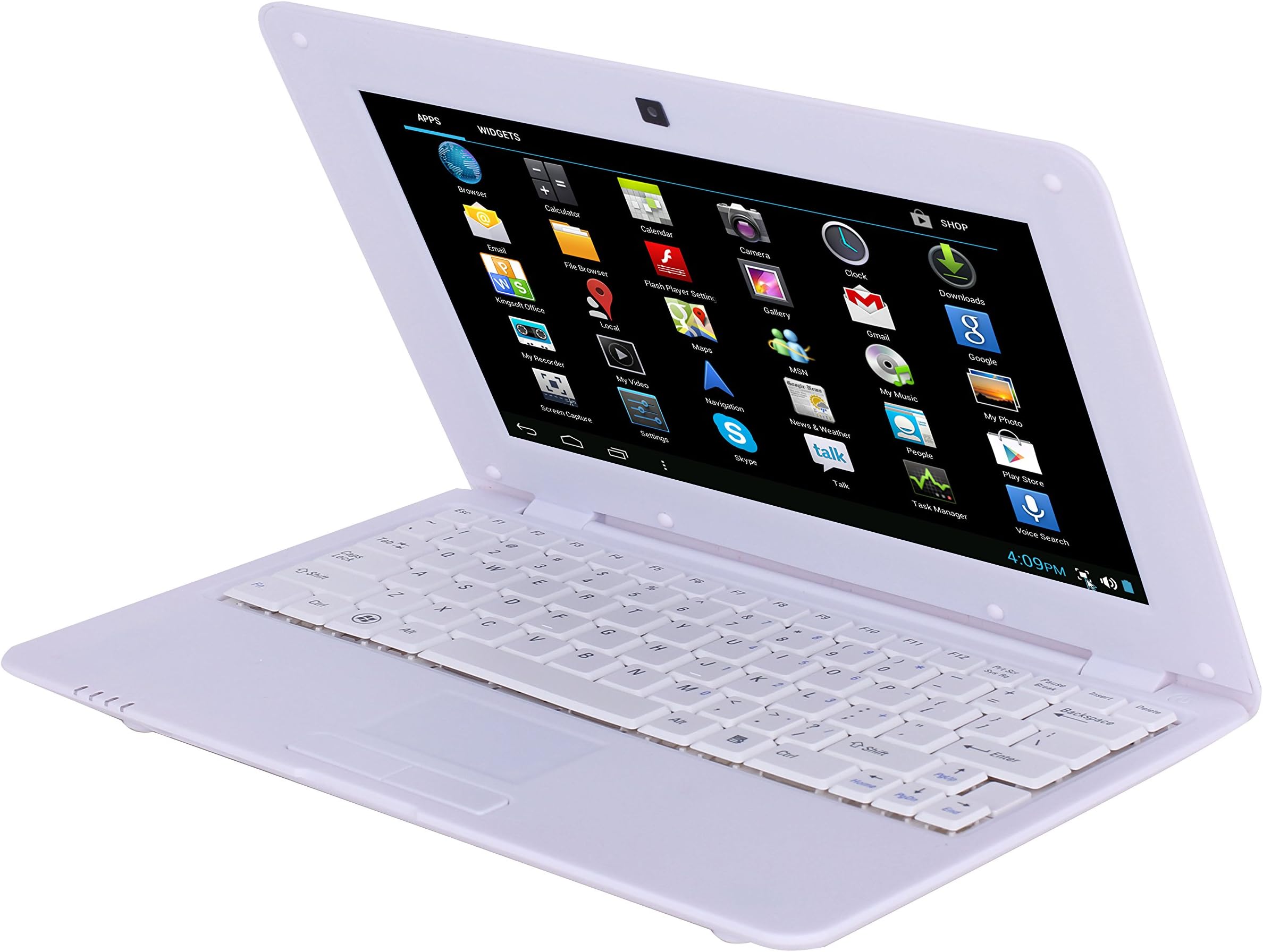 Grandorient 10.1 Inch White Mini Laptop Netbook Android Computer Notebook Dual Core 4GB Wifi 3G Camera