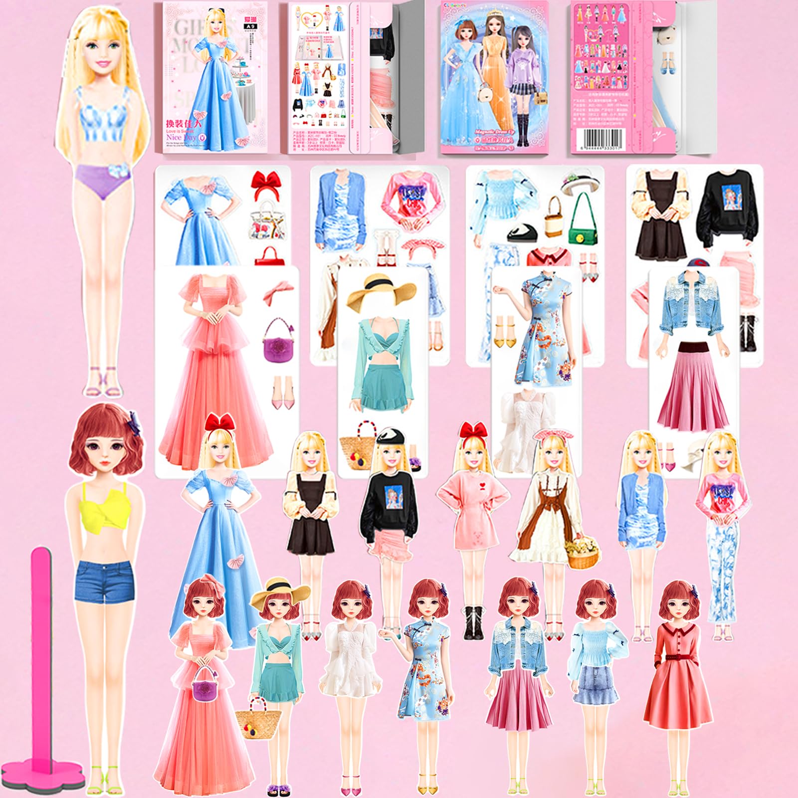 Magnetic Dress Up Paper Doll,Magnet Princess Dress Up Dolls for