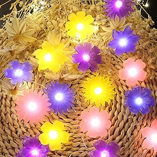 Floral Flower Fairy Lights, 20 LED 6.5ft, USB Plug in or Battery Powered...