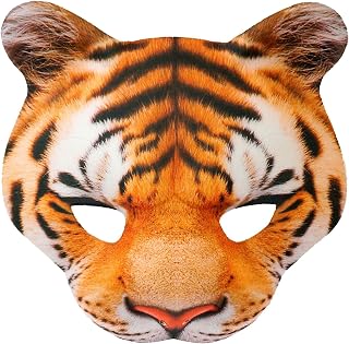 W WIDMANN MILANO Party Fashion - Tiermaske kinnlos aus Stoff, Accessoire für Karneval, Mottoparty