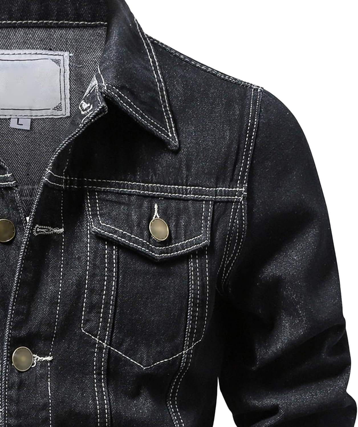 Men's Spring Autumn Denim Jacket Cotton Casual Buttons Slim Fit Cowboys Coat Solid Color Single Breasted Outwear