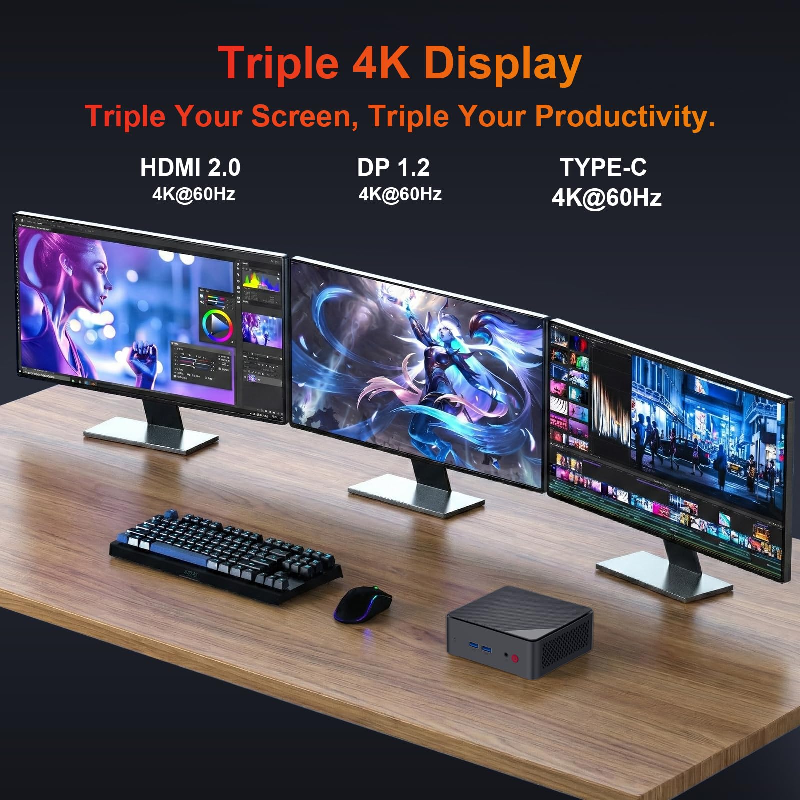 AWOW Mini PC AMD Ryzen Embedded R2514 (4 núcleos, hasta 3,7 GHz), 16 GB DDR4, 512 GB SSD PCIe 3.0, Gráficos Radeon, Pantalla 4K, LAN 1000 Mbps, WiFi 5