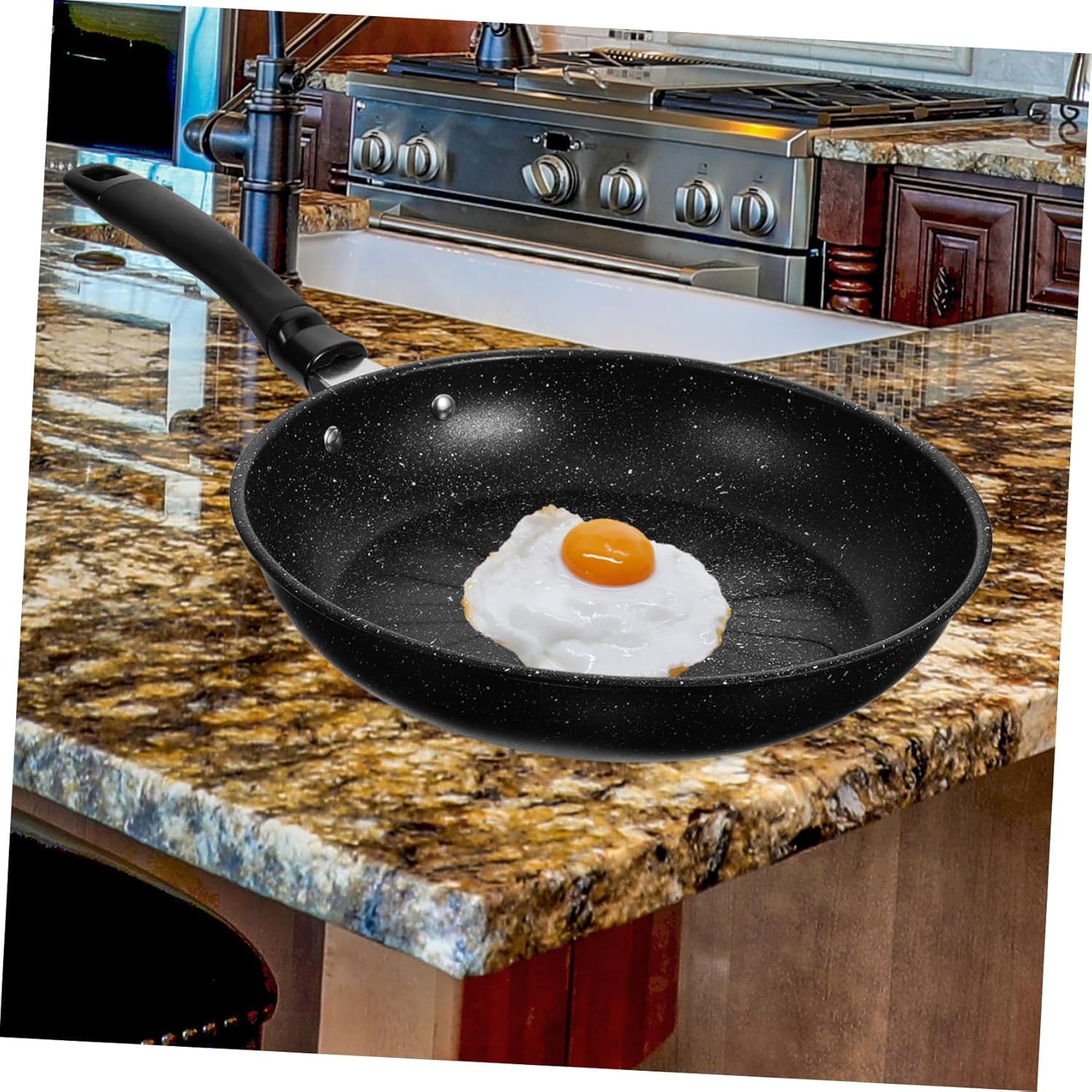 ABOOFAN Non Stick Omelette Pan Thicken Deep Frying Pan for Easy Cooking Maifanite Stone Coating for Eggs Compatible with Induction Cookers Black