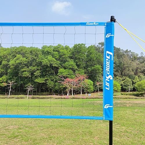 Miniatura 5 de Sistema de red de voleibol portátil, juego de voleibol portátil para patio trasero con red de voleibol profesional, hilo de envoltura de voleibol y