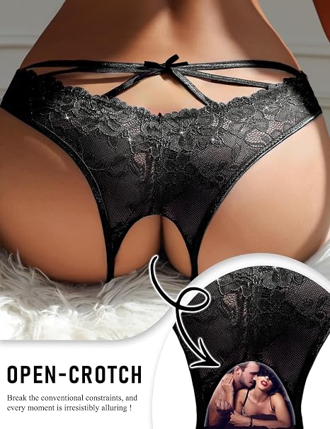 Tanga de encaje con entrepierna abierta por 8,09€ (marcando aplicar cupón)