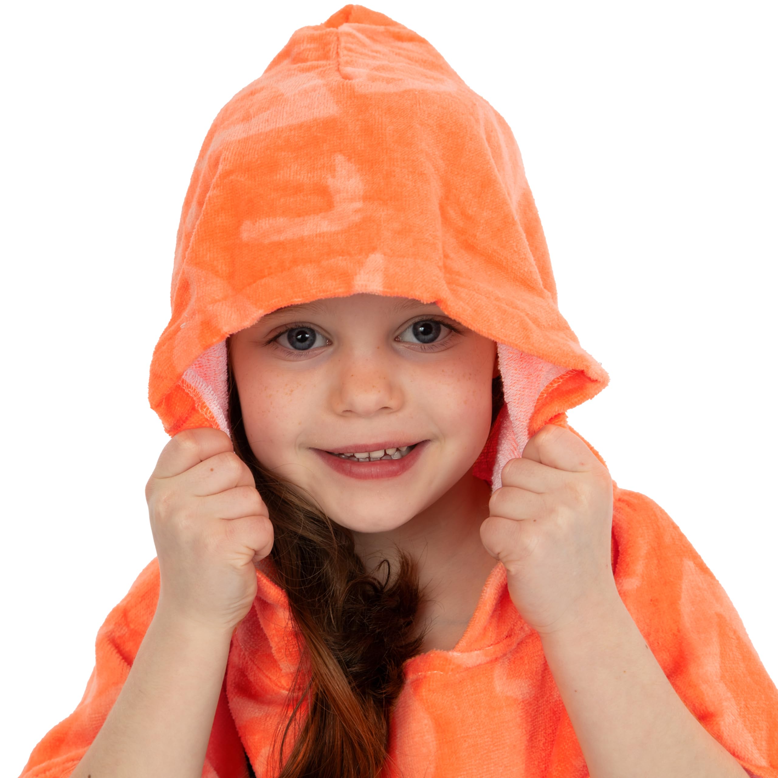 Disney Poncho | Ręcznik Poncho Vaiana dla Dzieci | Dziewczęcy Bawełniany Ręcznik Plażowy | Kąpielowy z Kapturem | Pływania | One Size | Pomarańczowy