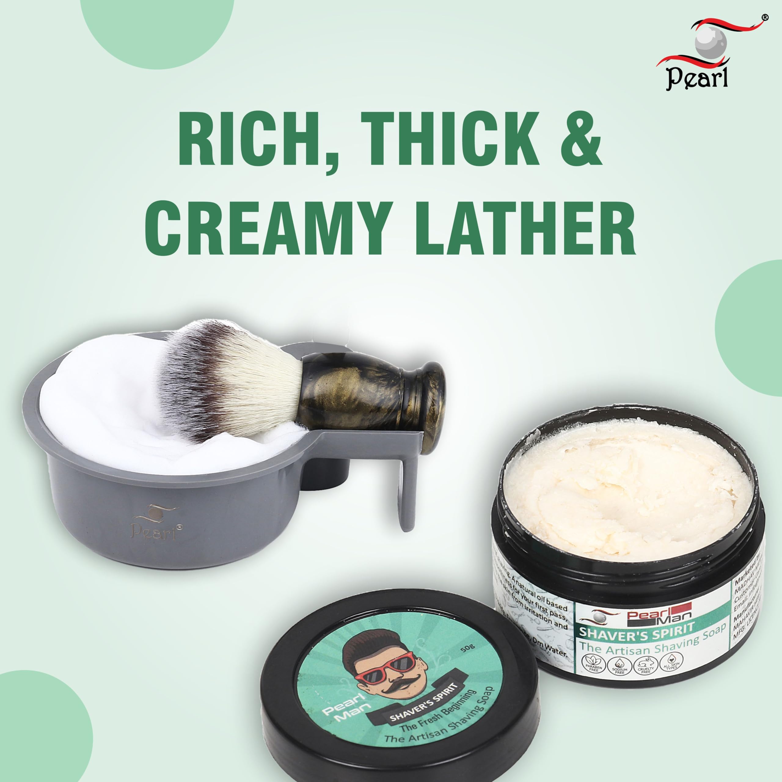 PEARL, Man the artisan shaving soap shaver’s spirit PMSS21, Black 2
