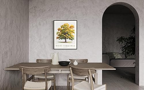 Vista 7 de Impresión artística del árbol del estado de Wisconsin, póster de Wisconsin para decoración de pared, póster de viaje de mapa del estado de Wisconsin