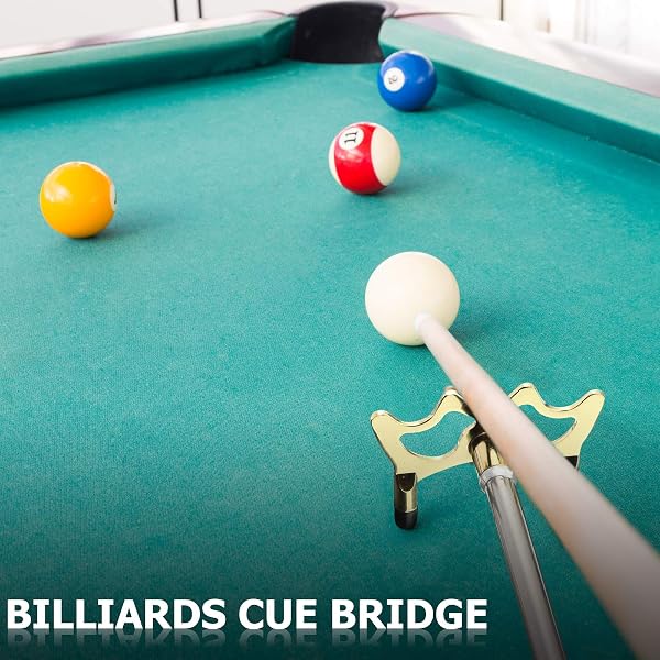 Skylety Queue de Billard Bâton de Pont de Piscine Accessoires de Table de Billard Repose Queue de Billard Rétractable avec Tête de Pont Amovible en Laiton - 2