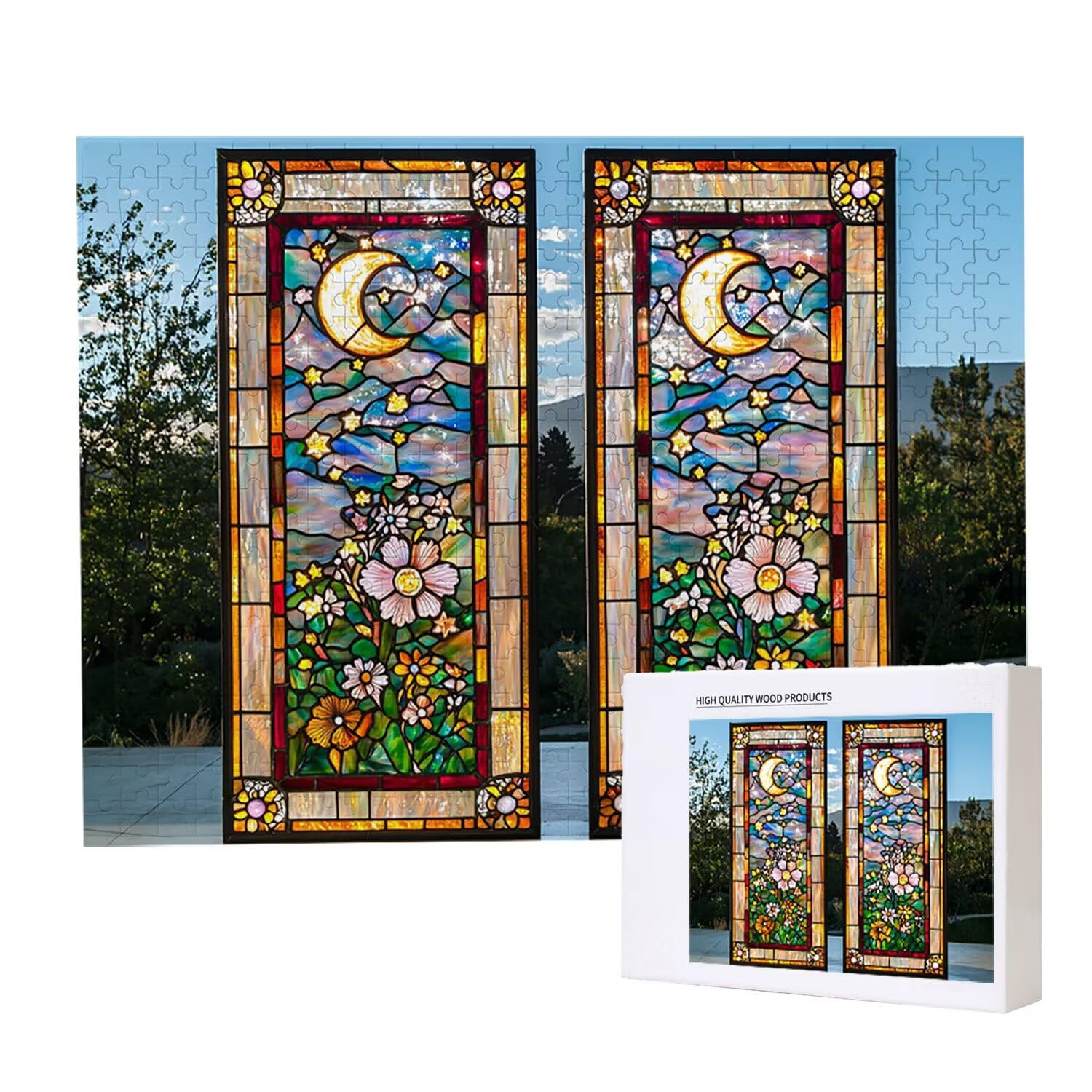 Puzzle dla dorosłych 2000 sztuk gwiaździste niebo księżyc puzzle dla dorosłych gra edukacyjna wyzwanie zabawki 2000 elementów puzzli dla dorosłych dzieci, kolorowe puzzle DIY do wystroju domu 100x70cm