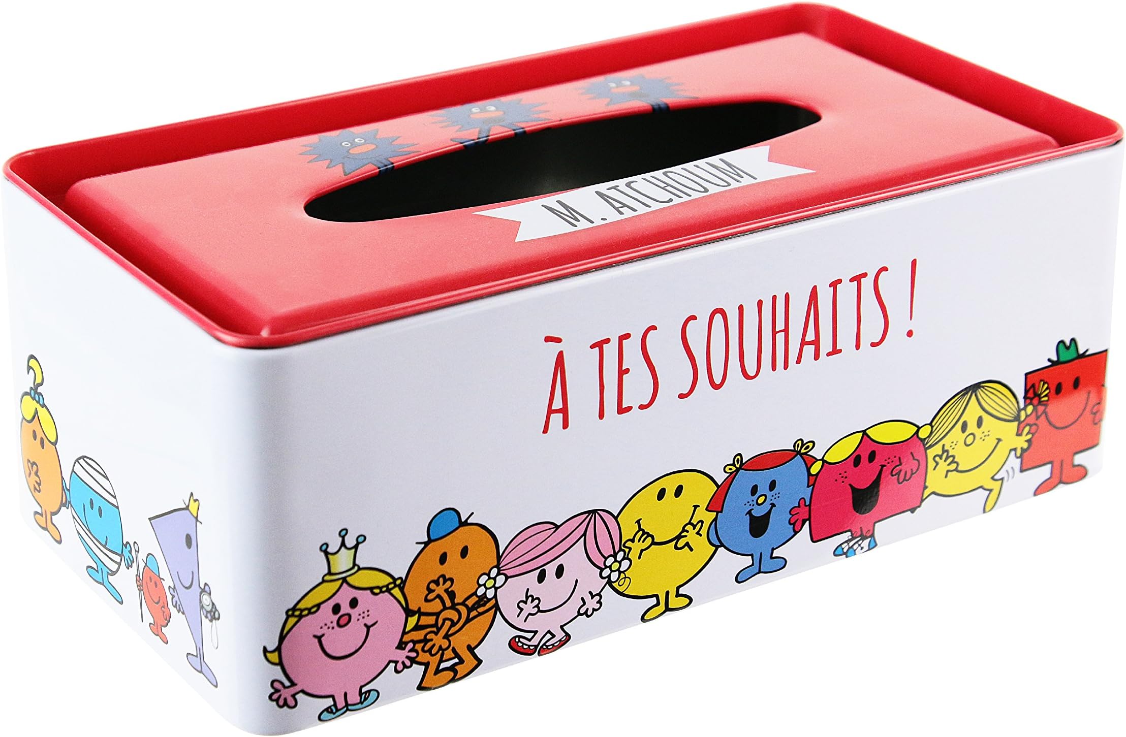 Monsieur Madame MM3112 - Tissue Box - Mr Men/Little Miss - Metal - Multi-Coloured - 24.5cm x 13cm x 9.3cm.