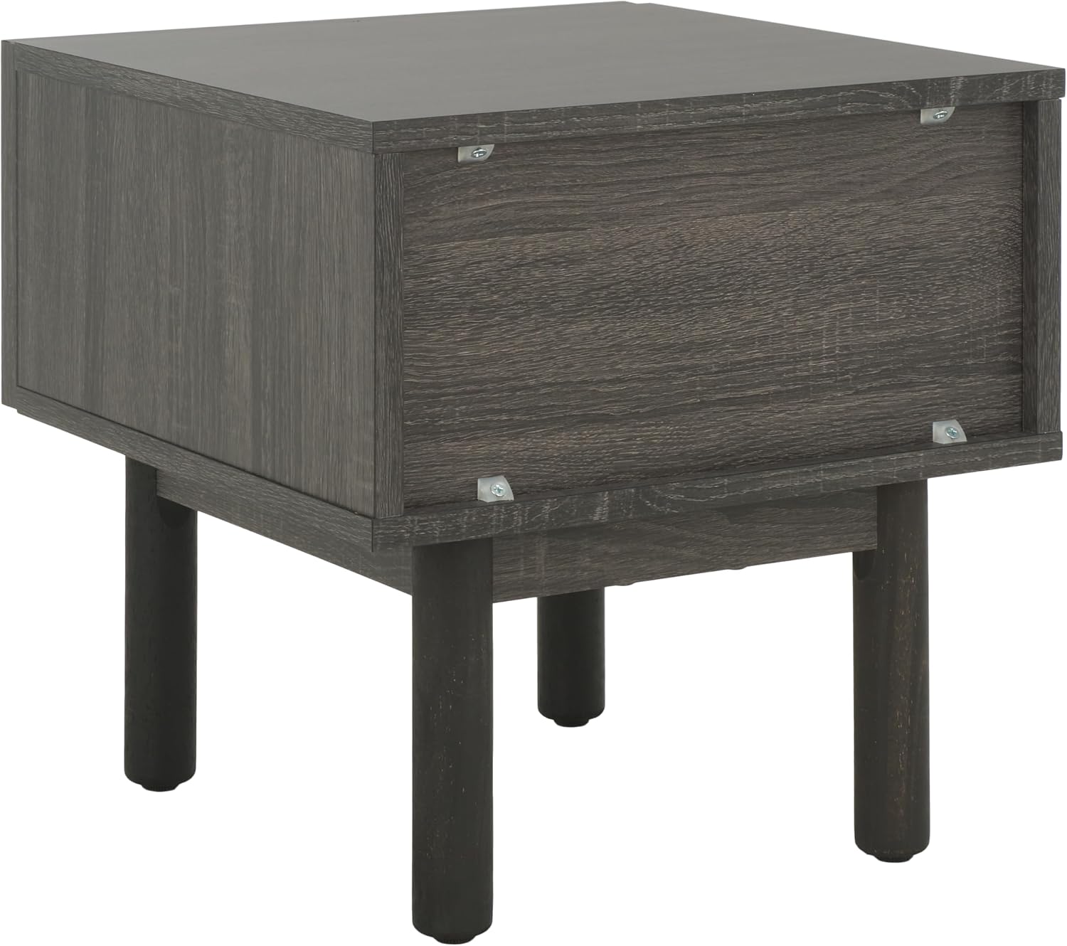 SAFAVIEH Home Collection Aino Distressed Black 1-Drawer Nightstand