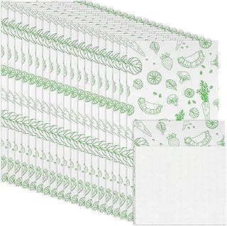 Hanaive 20 Pack Refrigerator Liners for Shelves Absorbent Non Slip Fridge Liners with Veggie and Fruits Print for Glass Shelves Kitchen Cabinets Drawers, 12 x 24 Inch(Fresh)