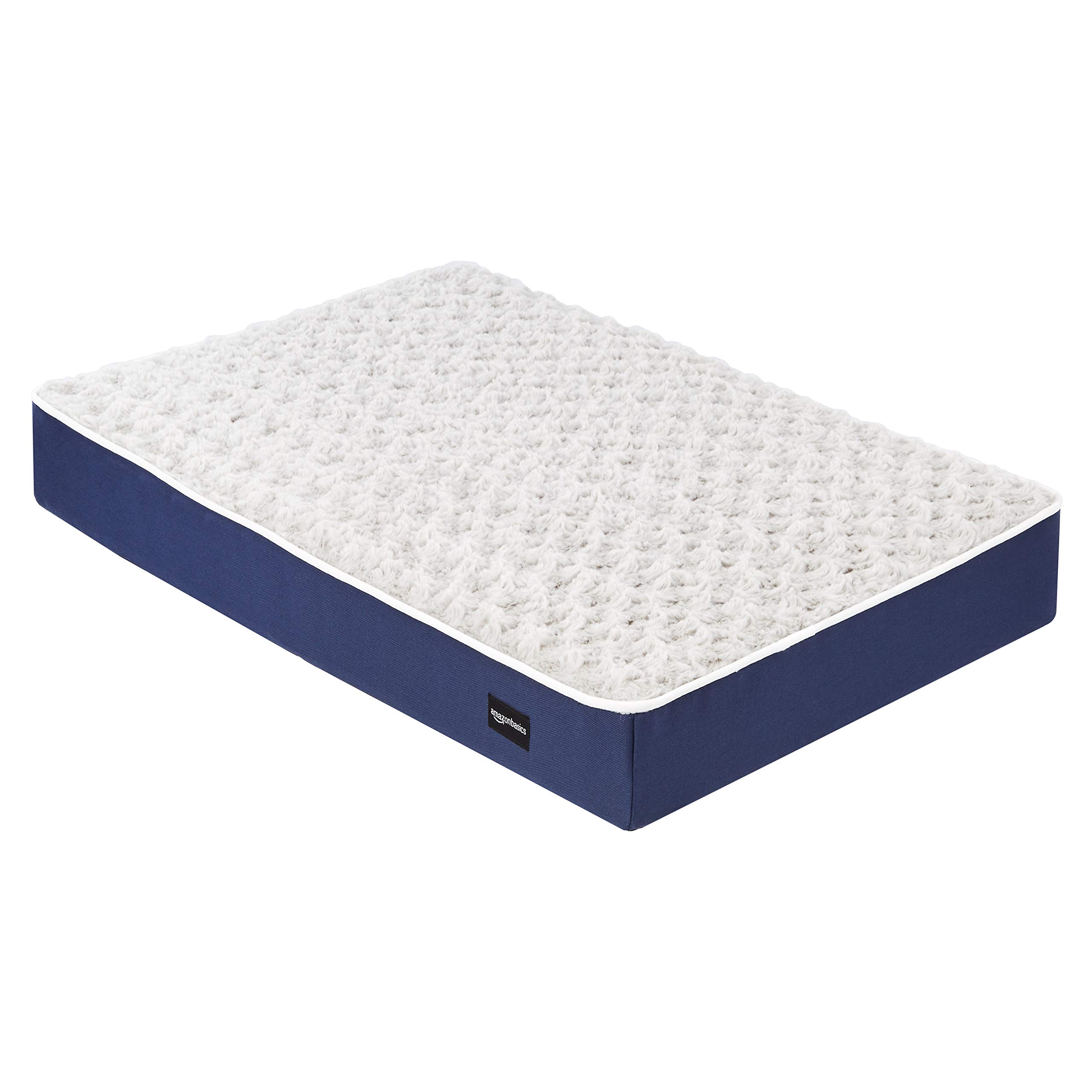 Amazon BasicsFoam Pet Bed, Small,Blue And Grey