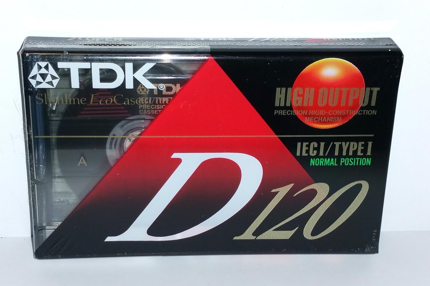 TDK D120 High Output Precision Rigid Construction Mechanism IEC I/Type I Normal Bias Audio Cassette Tapes - 5 Pack