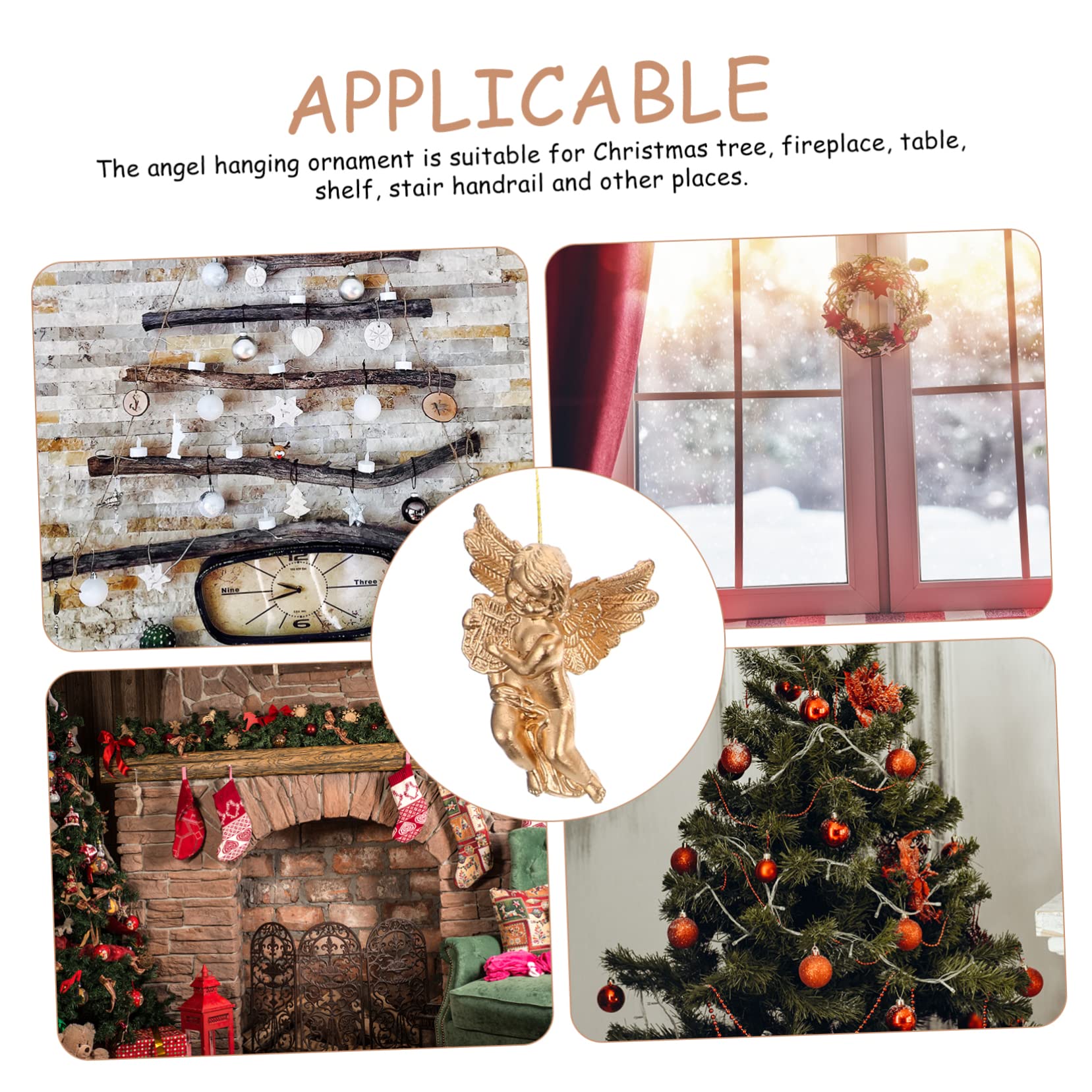 Cabilock 96 Piezas Colgante Ángel de Navidad ángel Cupido Adorno árbol de Navidad Colgando muñecas Christmas Tree Decorations navideños decoración ángeles Colgantes de plástico