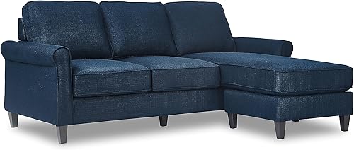 Miniatura 20 de Serta Harmon Sofá seccional reversible sala de estar, moderno sofá de tela de 3 asientos en forma de L. Gris-oscuro,Azul,Crema