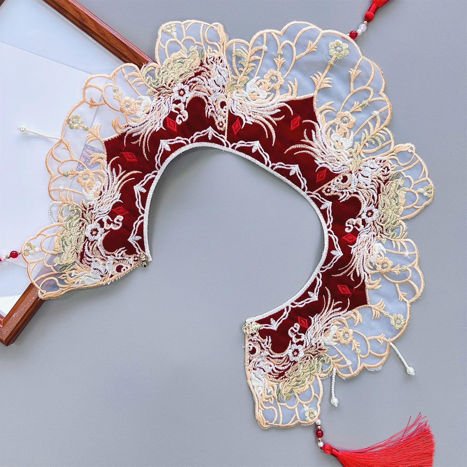 Collar False Yunjian Embroidery Lace Tassels Detachable Traditional Chinese Accessories Detachable Men