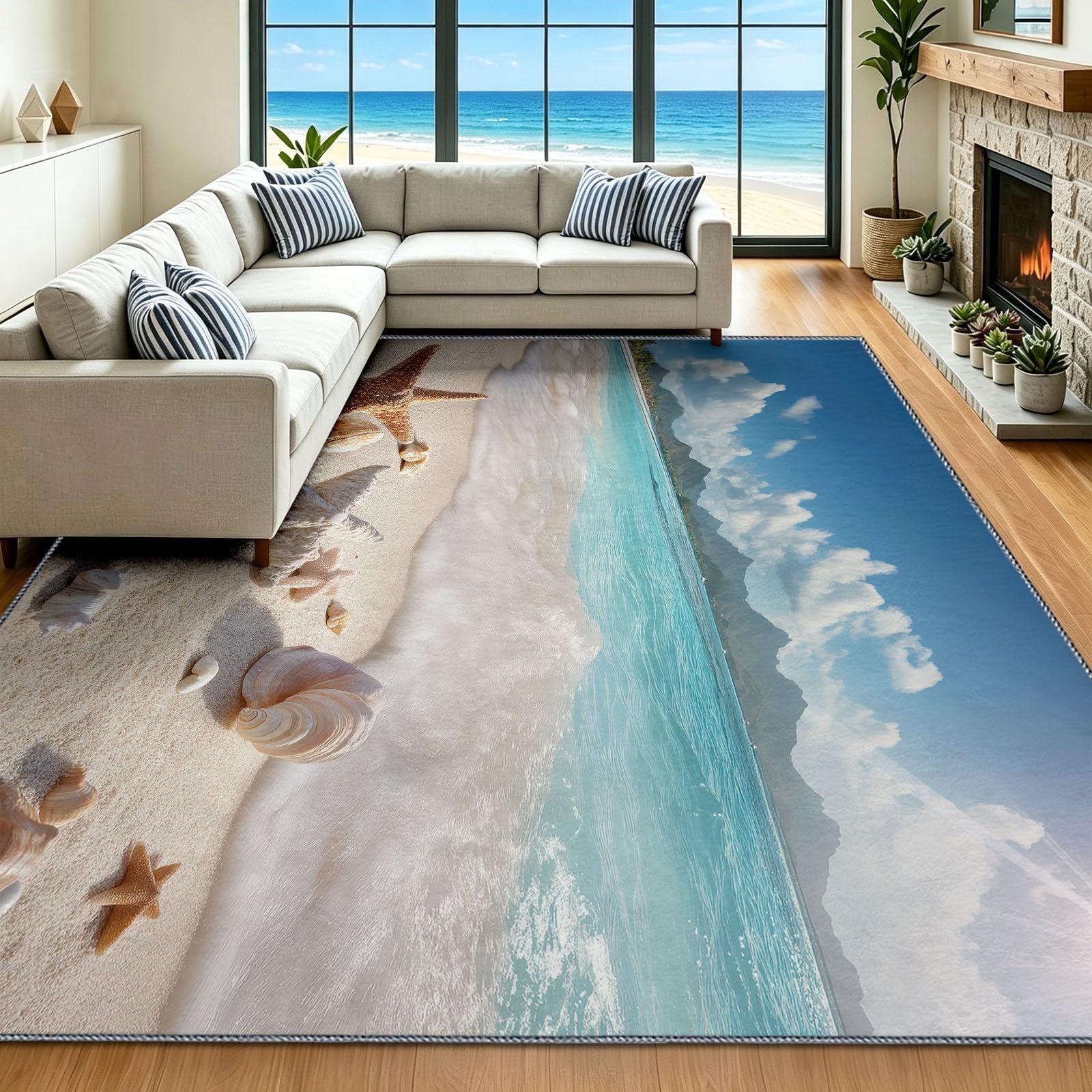 Tapis de chambre paysage marin pour créer une ambiance plage cosy