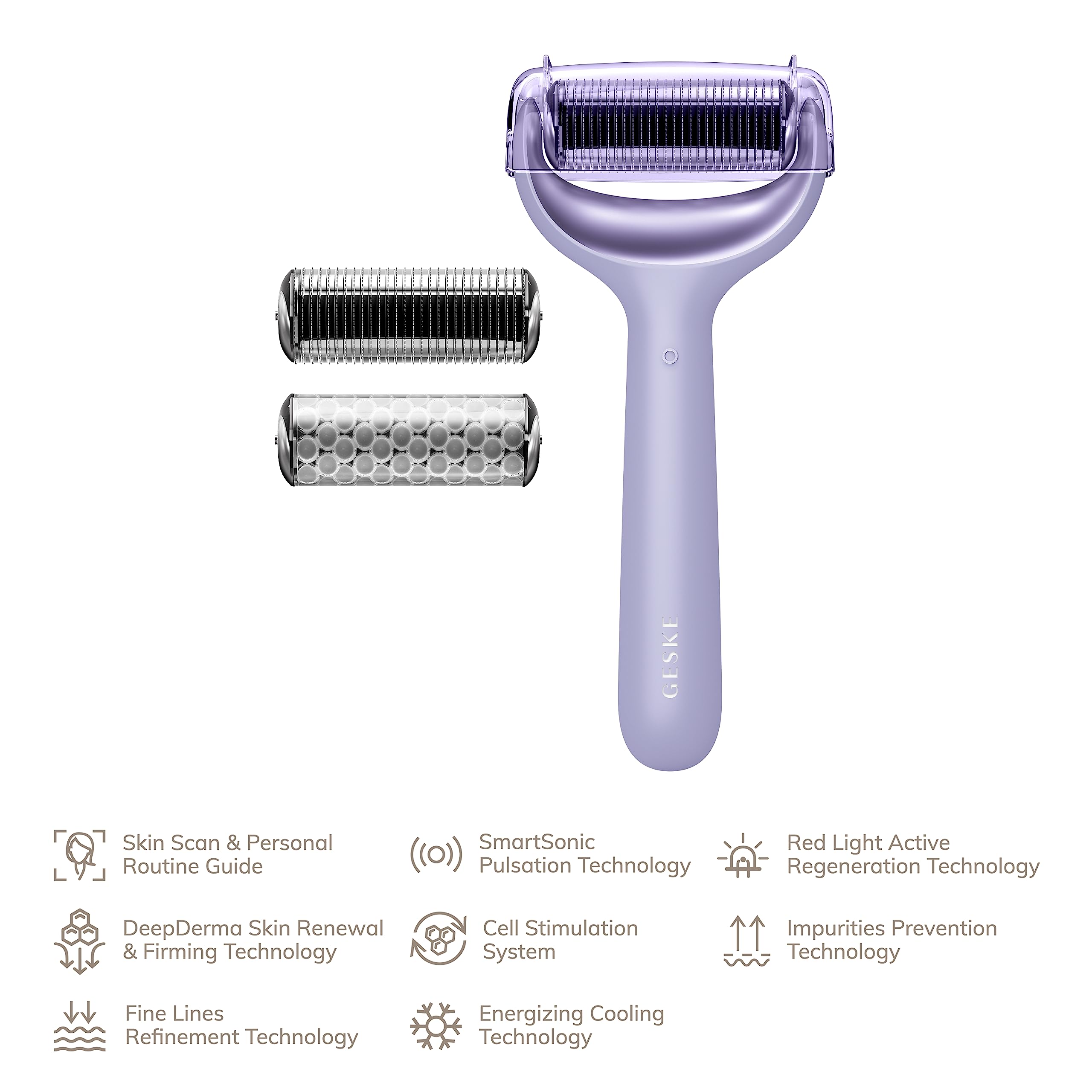GESKE SmartAppGuided™ MicroNeedle Face & Body Roller, Purple - Image 4