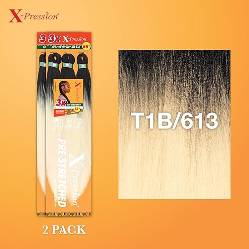 Vista 34 de Sensationnel X-Pression - Trenza sintética – Preestirada, 3 piezas de 58 pulgadas (350)