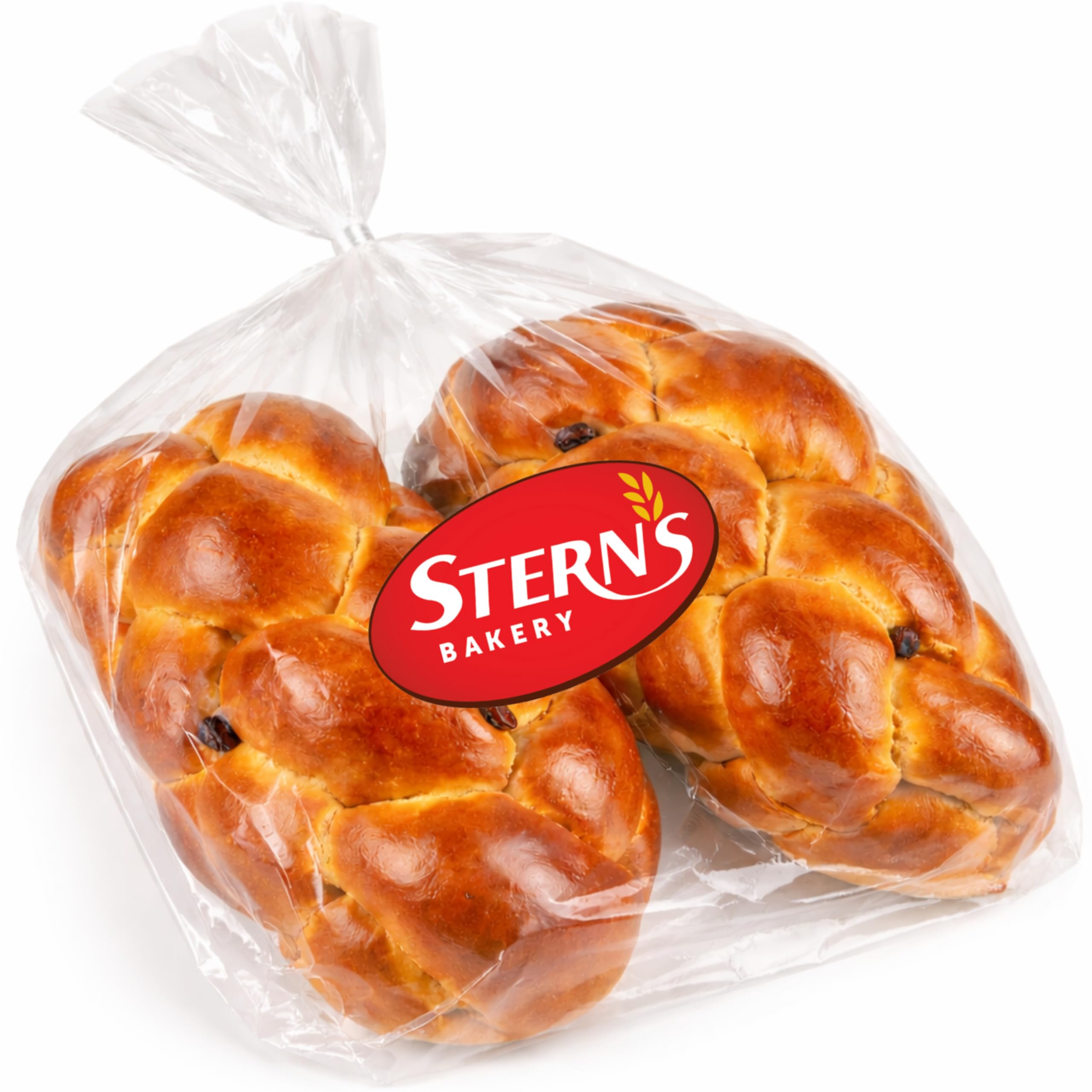 Stern's Bakery Kosher Fresh Raisin Challah Bread 16 Ounce - Traditional Raisin Bread for your Holiday or Shabbat Table (2 Braided Raisin Challah Per Pack) (Braided