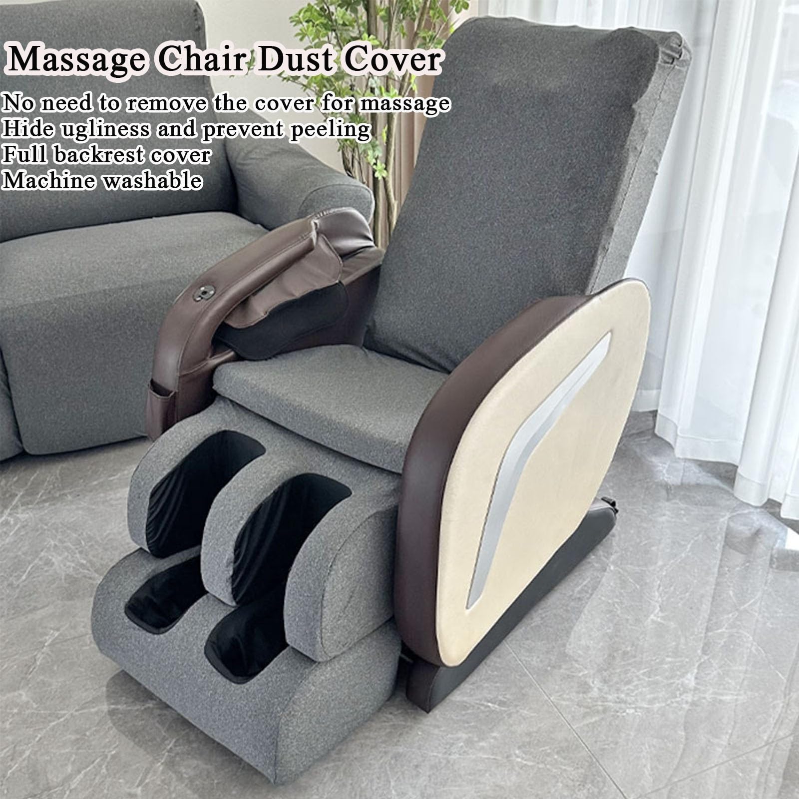 Full Body Shiatsu Massage Chair Cover Cloth,Massage Chair Covers Washable Stretch Fabric Dustproof Protector Cover for Massage Chairs(Black)