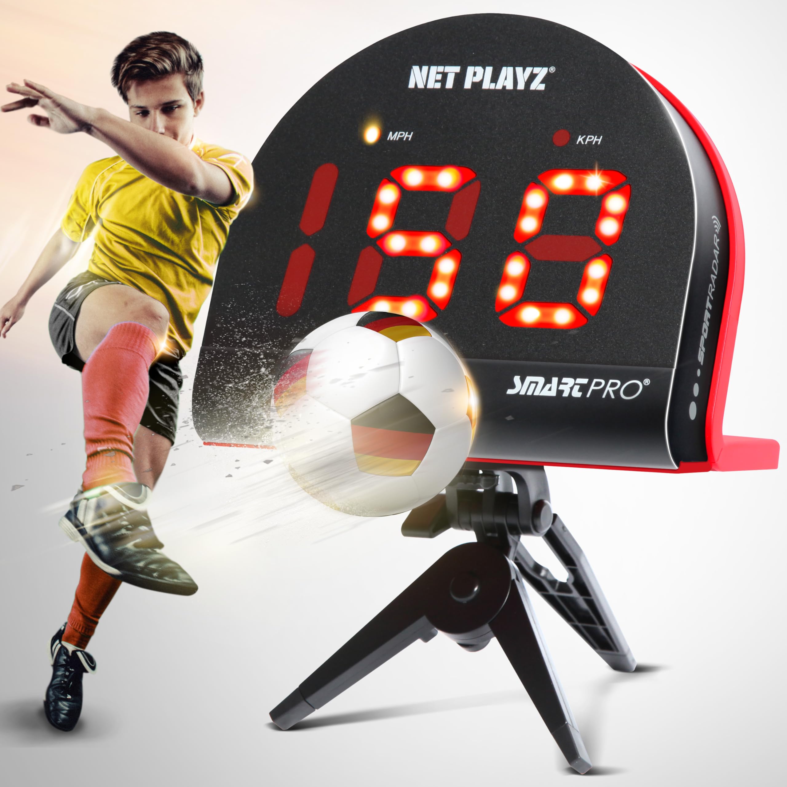NET PLAYZ Fußball Geschenke Trainingsgeräte und Ausrüstung – Radar | Geschwindigkeitsmessgerät, Hightech-Gadgets und Ausrüstung für Fußballspieler