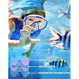 Norabidea Swim Goggles Adult Kids, Anti Fog Swimming Goggles with Nose Cover ,No Leaking Clear Snorkel Dive Mask 180 Wide View Men Women Youth Boys Girls