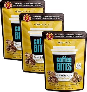 Gluten Free Granola Bites from Pure Food by Estee - Healthy Cereal Mini Granola Bars - Vegan & Kosher Food Snacks - Nut & ...