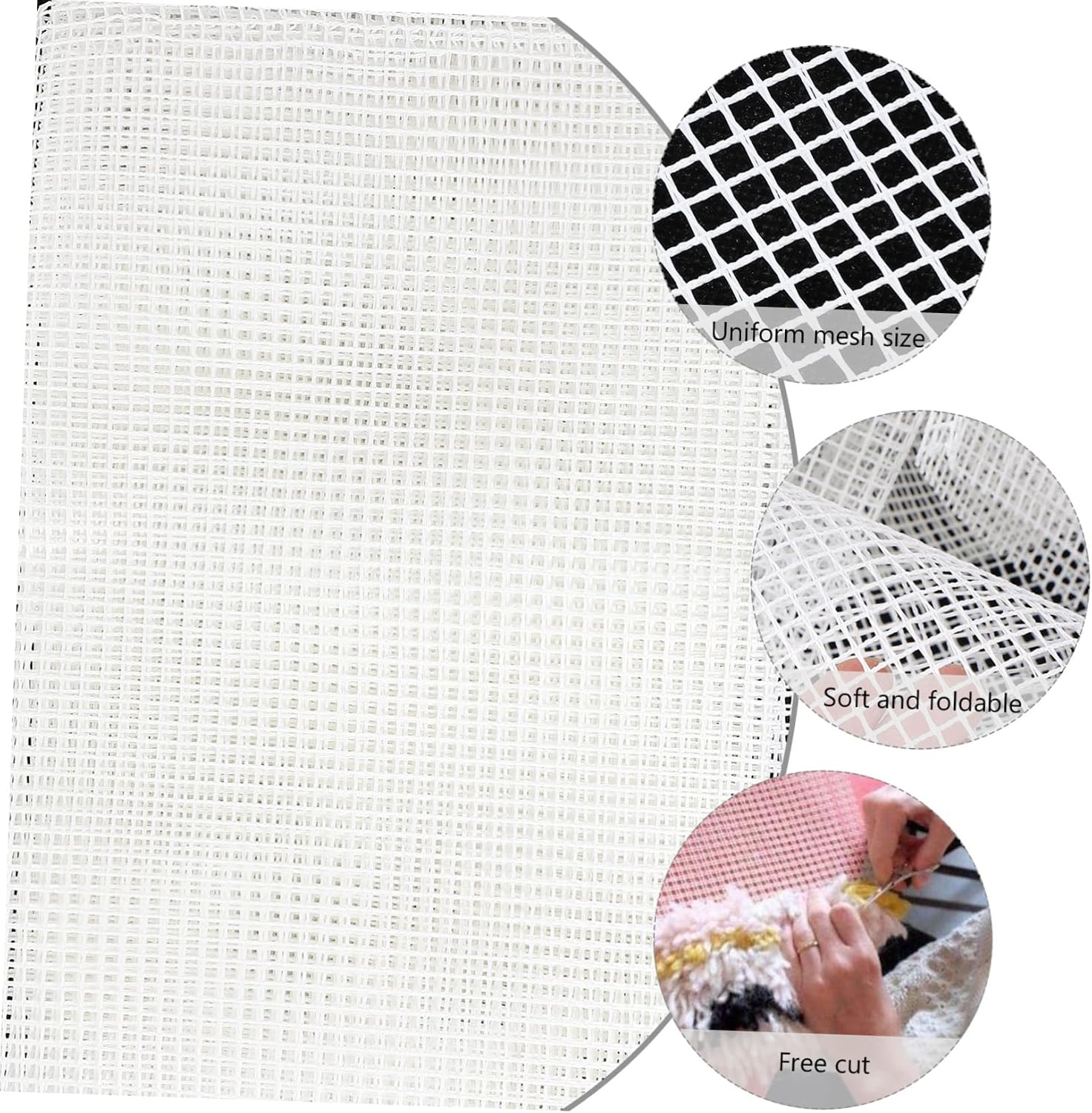 Generic DIY Rug Hooking Mesh Canvas 150x100cm for Crafting Hooking Mesh Carpet