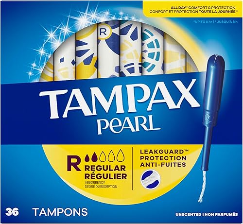 Miniatura 15 de Tampones Tampax Pearl, con adaptador de plástico, de absorbencia regular, sin perfume (50 unidades)
