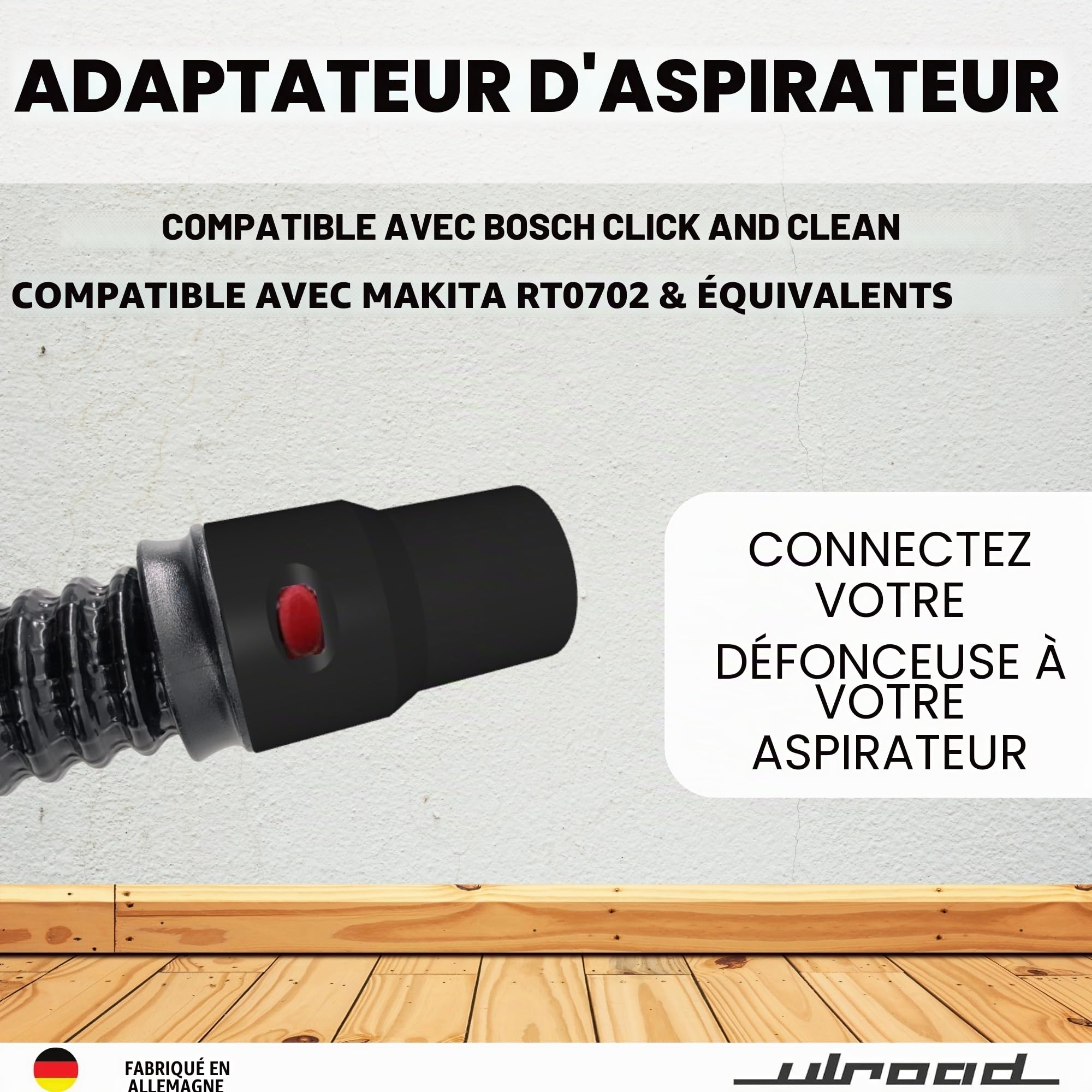 Compatible avec Bosch Click and Clean - Adaptateur pour défonceuse Makita RT0700 RT0702 RT0700CX2J KATSU 101750 - Accessoire d'aspiration C35