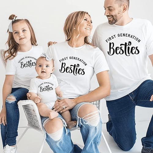 Miniatura 5 de Toddler Baby Girl Boy Besties Second Generation Letter Print Shirt Best Friend Outfits BFF T-Shirt for Mom and Baby (4-5T, Besties second