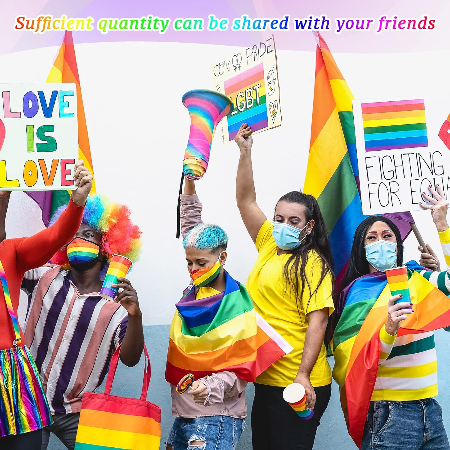 Panelee 10 Pcs Rainbow Pride Gay Flag 3 x 5 ft LGBTQ Flag Cape Banner Outdoor Indoor LGBT Pride Day Party Events Festival Decorations