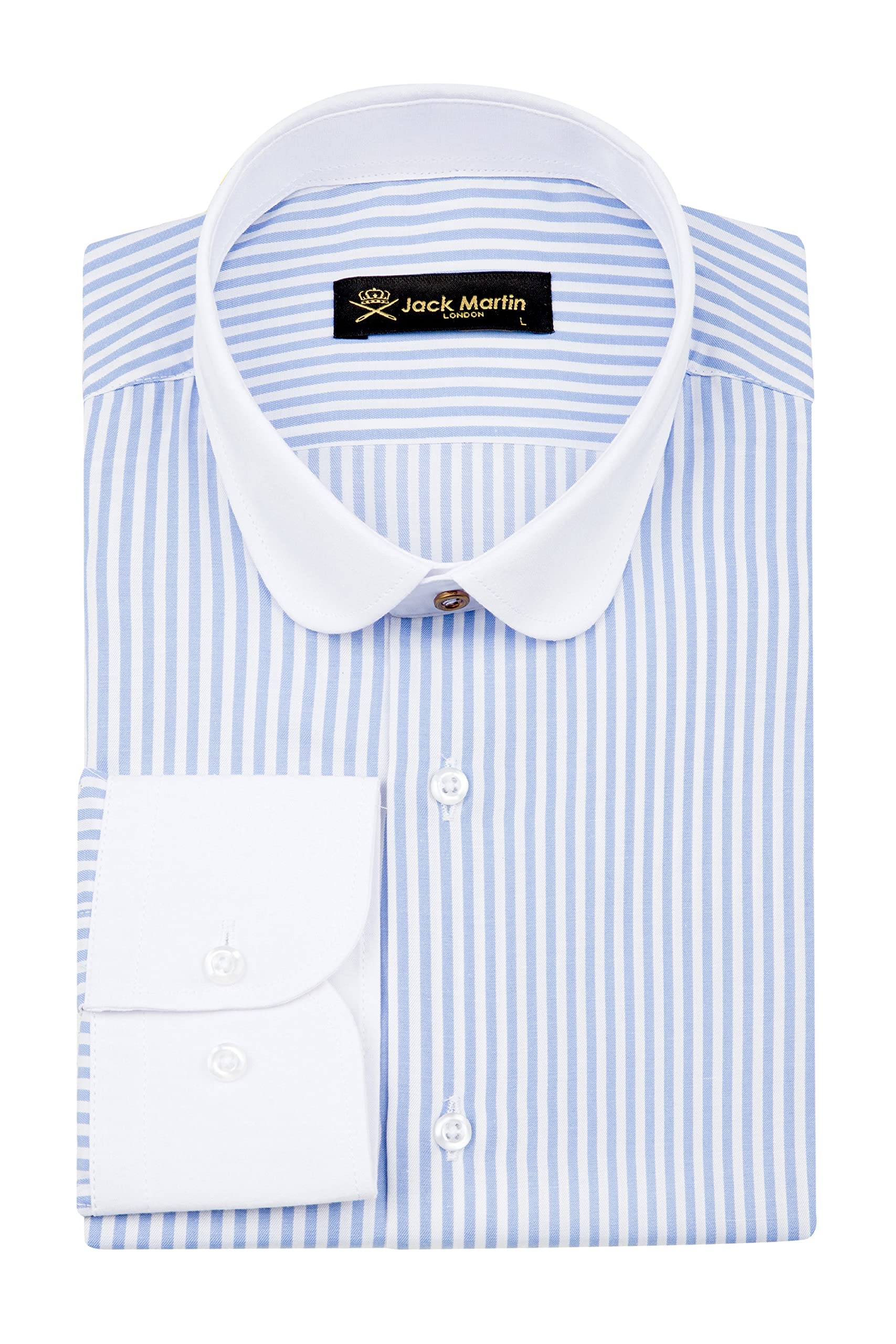 Jack Martin LondonJack Martin - Stripe Shirt with Club Collar - Mens 1920s Party, Wedding & Business Shirts