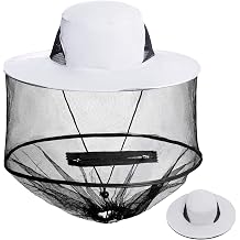 Sucrain Mosquito Head Net Hat Sun Hat Garden Bug Hat with Hidden Net Mesh for Outdoor Gardening Beekeeping