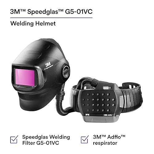 Miniatura 3 de 3M Speedglas Heavy-Duty Welding Helmet G5-01 w ADF G5-01VC and Adflo High-Altitude PAPR Assembly, 46-1101-30iVC,Black