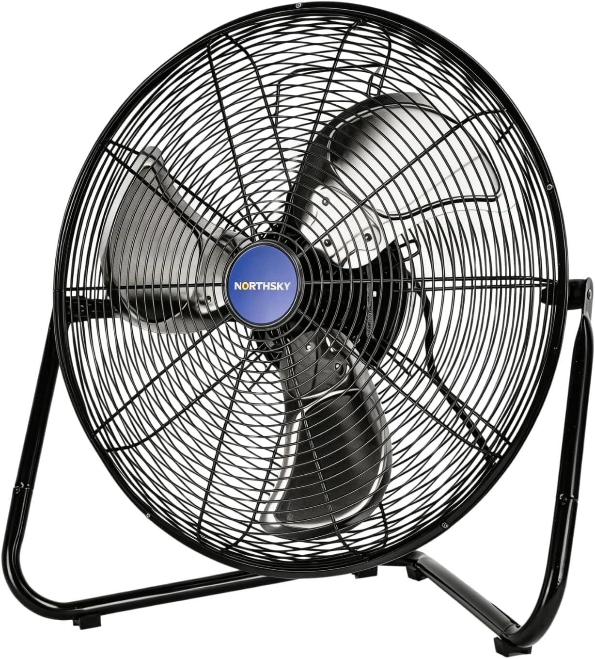 NORTHSKY 24" High Velocity Industrial Floor Fan, 360° Adjustable Tilt, Heavy Duty Metal Fan with 1/4 HP Motor, 3-Speed 4950 CFM Cooling for Warehouse, Factory, Stadium, Outdoor Events, UL Listed