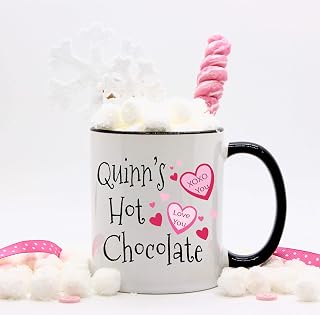 Personalized Candy Hearts Valentine's Day Hot Chocolate Mugs for Kids | Valentine's Day Gift for Kids | Hot Cocoa Gifts | Hot Chocolate Bomb Gifts | Valentine's Day Gifts under $20