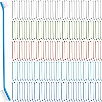 Vista 9 de Nuenen 150 cepillos de dientes para perros, cepillos dentales de doble cabeza, kit de cepillado de dientes de cachorro, cepillo de dientes de mango