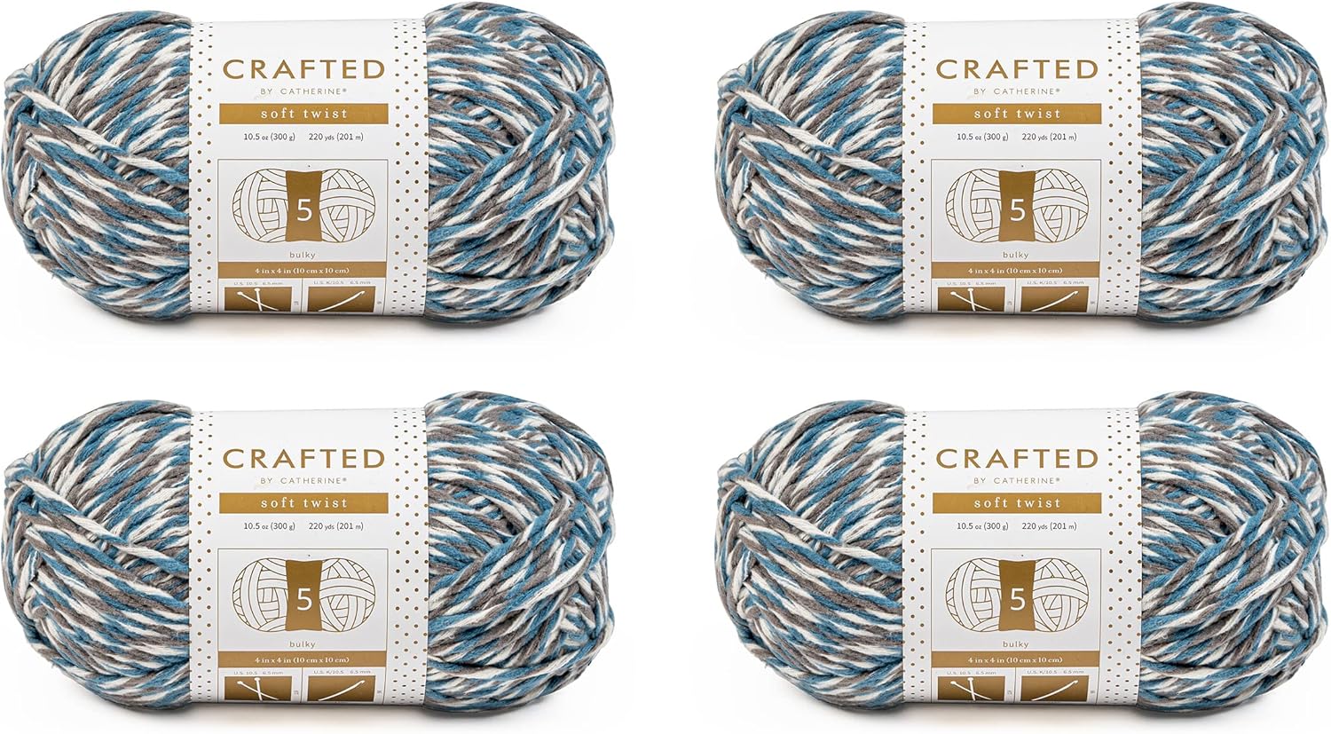 Crafted By Catherine Soft Twist Yarn - 2 Pack (220 Yards Each Skein), Blush, Gauge 5 Bulky