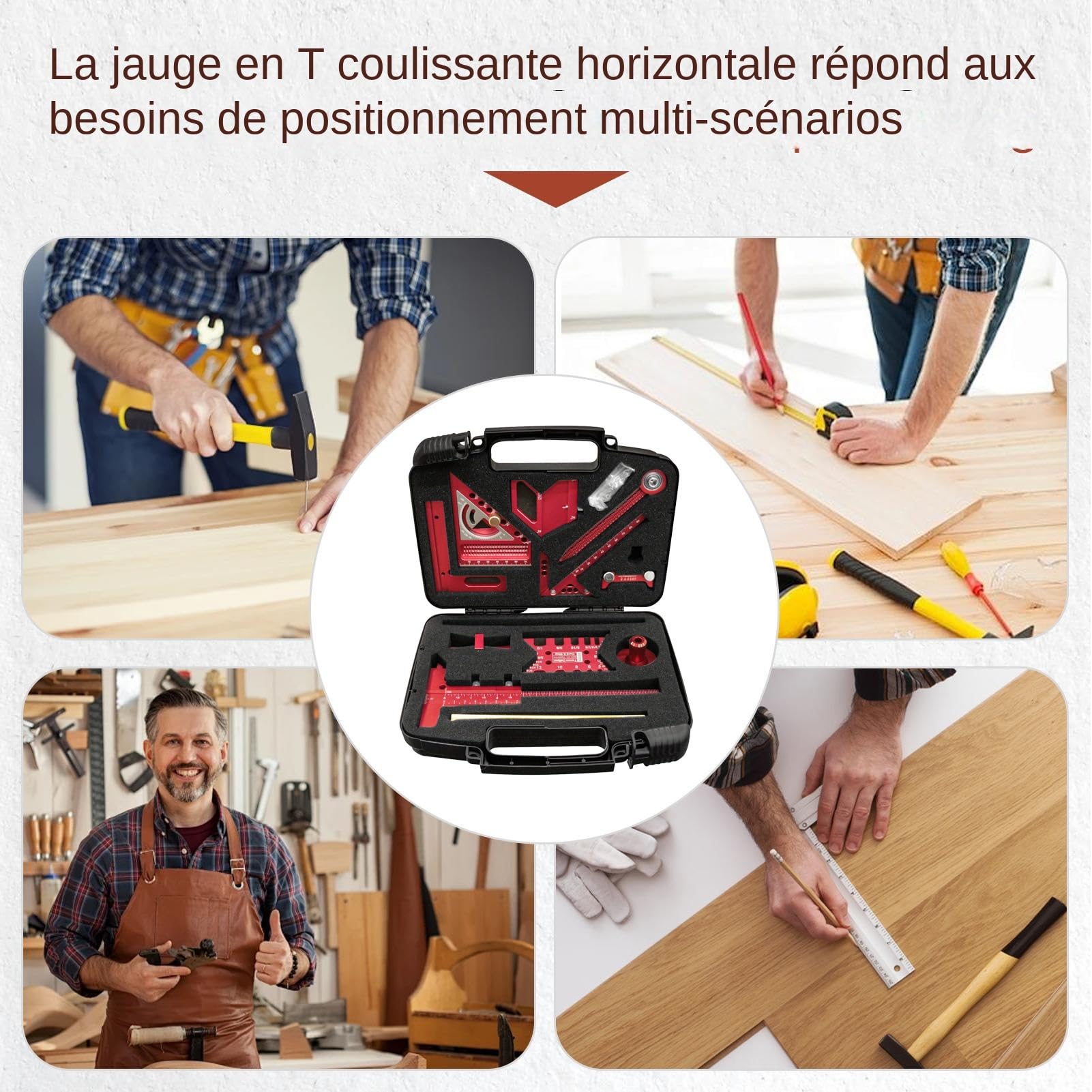 Per Falegnameria Set Di Strumenti Di Misura Per Falegnameria 10 Pezzi | Kit Per Da Tetto E Per Travi per Lavorazione Legno Costruzioni Pavimenti Fai da Te Garage Uso Esterno Industriale