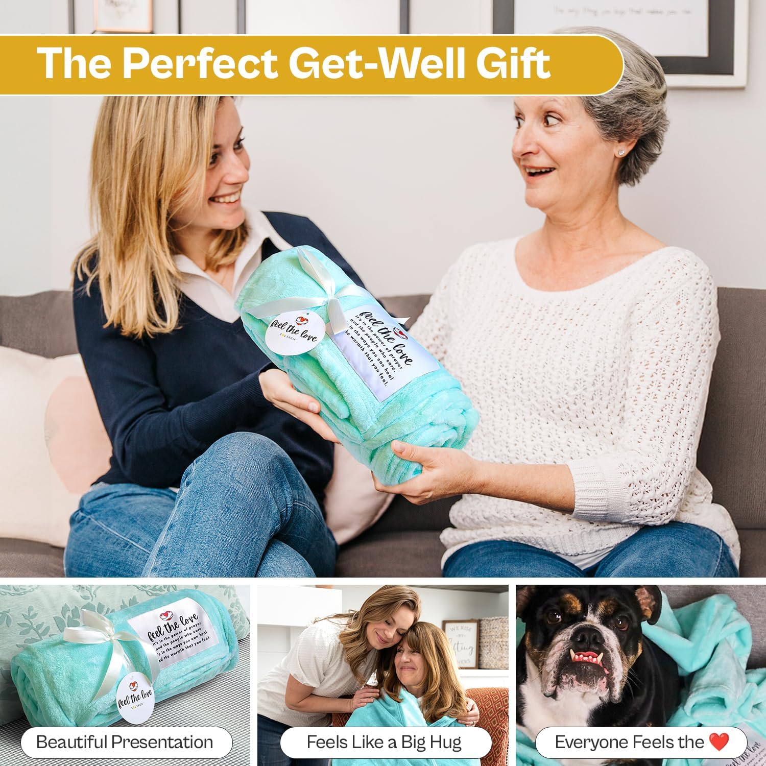 Get Well Blanket - Healing Blanket - Inspirational Blankets for Women/Men - Get Well Soon Gifts - Warm Hugs - Soft Fleece Throw Blanket - Strength - Healing Thoughts (Turquoise Fleece 50x65) - Image 6