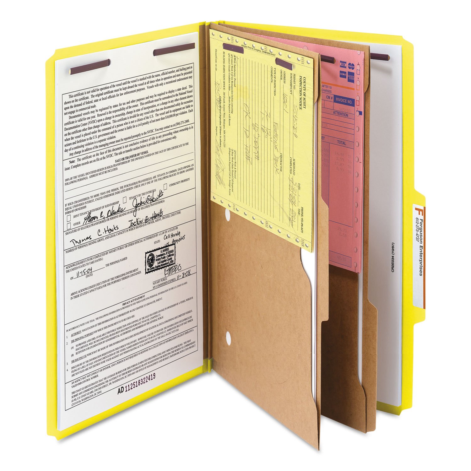 Smead Classification Folders, Pocket Style Divider Legal Yellow Giallo cartella