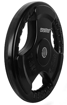 Cockatoo Quad Rubber and Integrated Metal Grip Olympic Weight Plates for Home/Gym