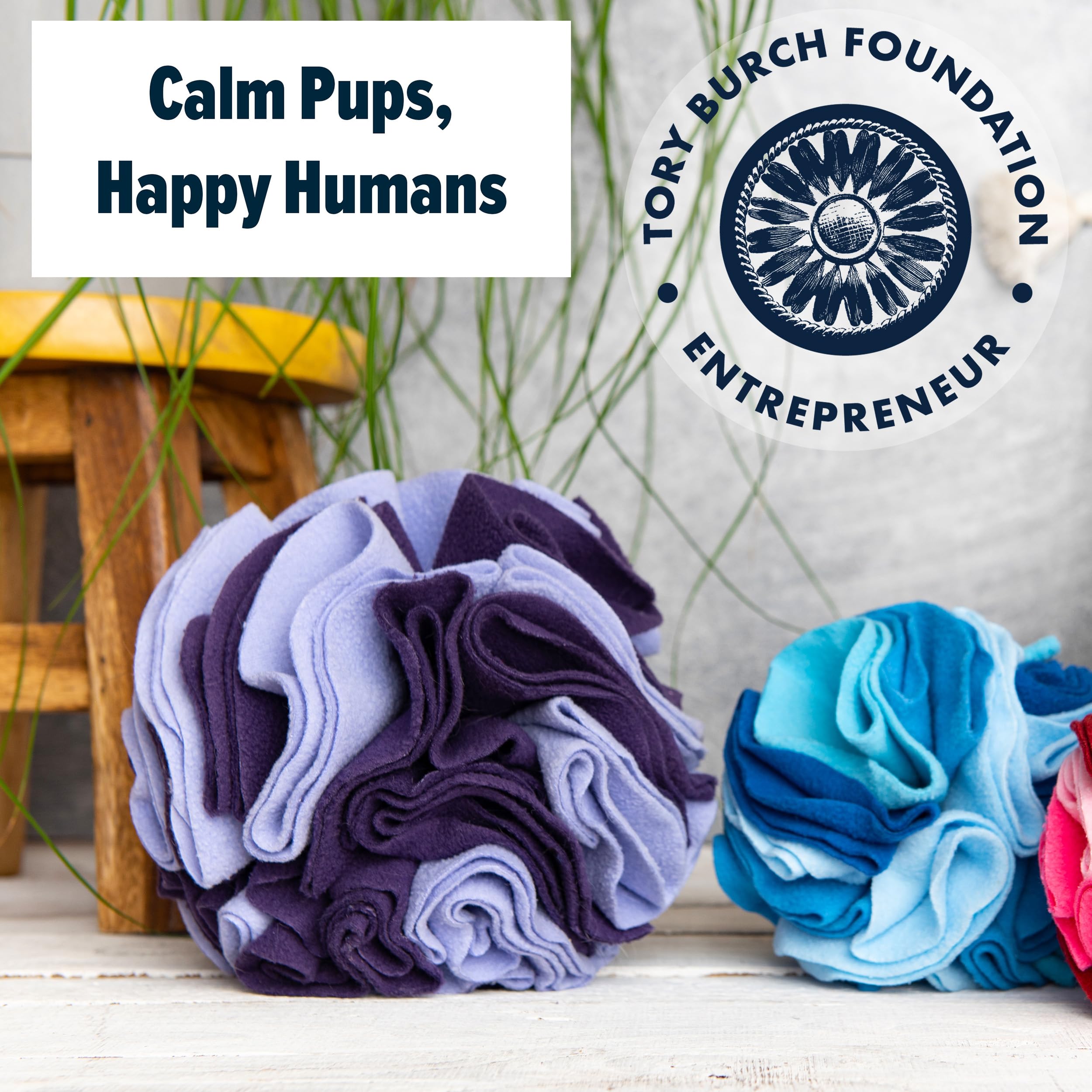 Pupper Snuffle Ball - Snuffle Mat for Large & Small Breeds - Interactive Slow Feeder Dog Bowls - Enrichment Toy (Small, Purple)